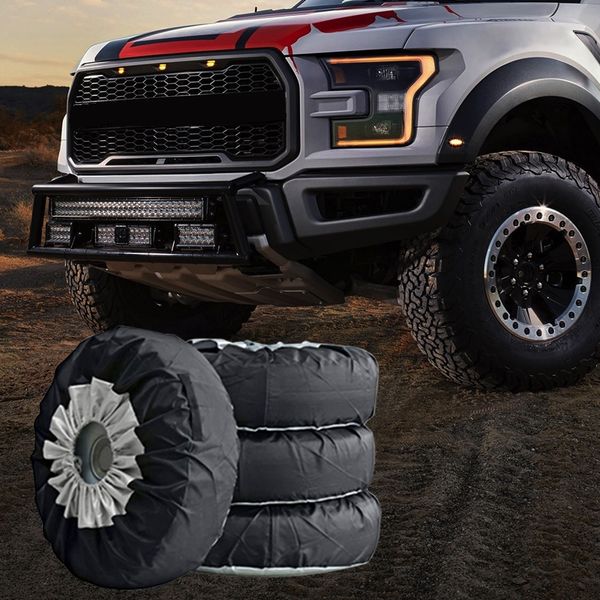 

4 pcs spare tire cover four seasons universal car tire cover storage bag carrying handbag truck bus