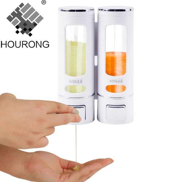 

hourong 400 мл двойной дозатор мыла настенный дозатор шампуня мыла туалетный шампунь для кухни ванной комнаты