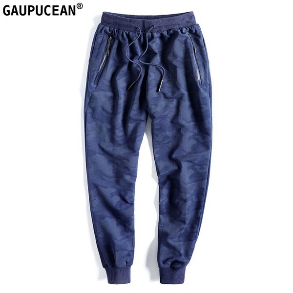 

camouflage big size -8xl men sweatpants casual 95% cotton 5% spandex elastic waist male blue fashion spring autumn man pants, Black