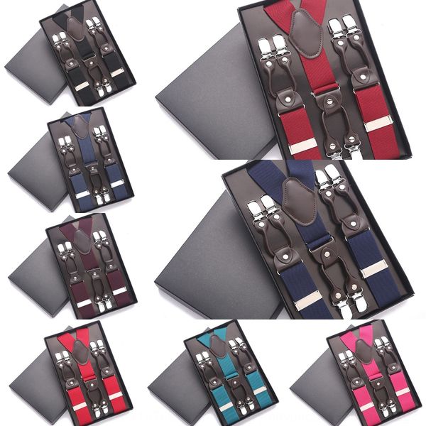 

six-clip men's belt pants 6-clip set straps six-clip men's belt pants 6-clip set straps elastic band elastic band, Black;white