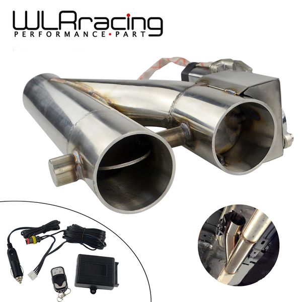 

wlr - universal stainless steel 304 2.5" / 3" electric exhaust downpipe cutout e-cut out dual-valve remote wireless