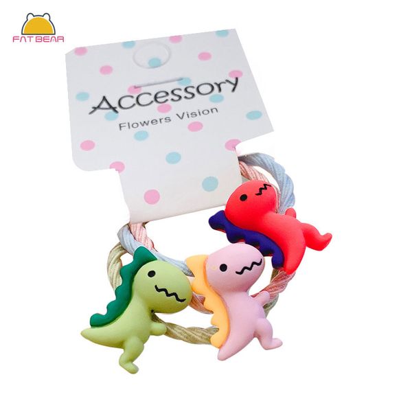 

3pcs cartoon animals hairband headband set flower for girls kids elastic hair ropes rubber bands baby headdress hair accessories, Slivery;white