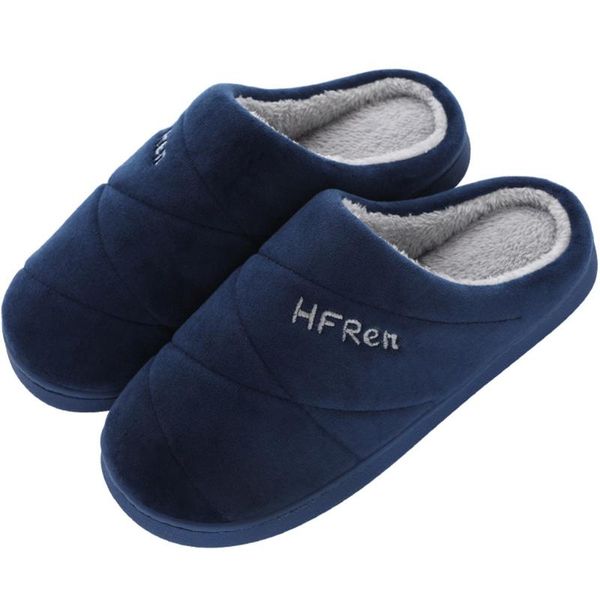 

sagace men winter short plush shallow shoes slipper large size home velvet warm shoes comfortable cotton fabric slippers, Black