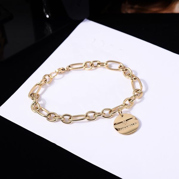 

titanium steel plated 14k gold brand bracelets korea fashion female bracelet popular hand ornament, Golden;silver