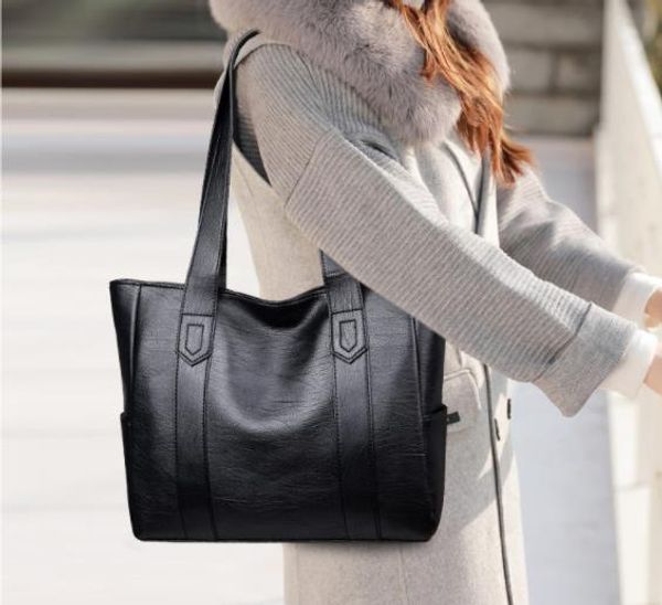 

pu leather handbags big women bag luxury designer bolsos mujer black