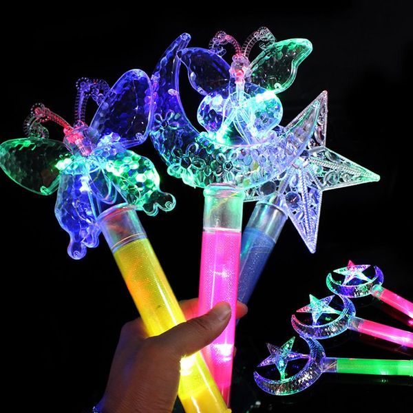 

colors random funny led glowing stars moon crown butterfly flash toys children light stick gift light stick children toy vcjaa, Black;brown