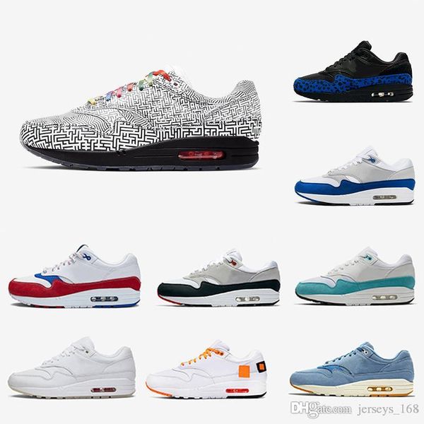 

tokyo maze bred 1s men women shoes maxes 1 anniversary royal patch atomic teal parra puerto rico 87 mens trainers sports sneakers 36-45, White;red