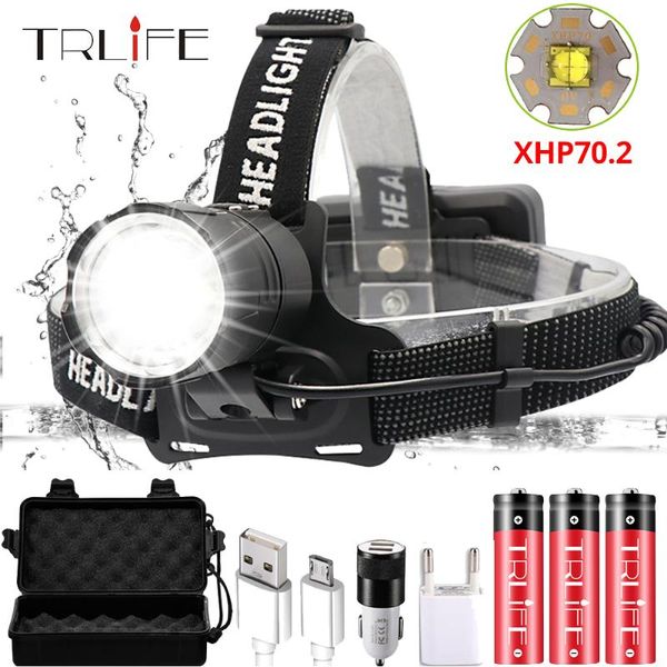 

headlamps super bright xhp70.2 usb rechargeable led headlamp xhp70 most powerfull headlight fishing camping zoom torch by 3*18650 battery