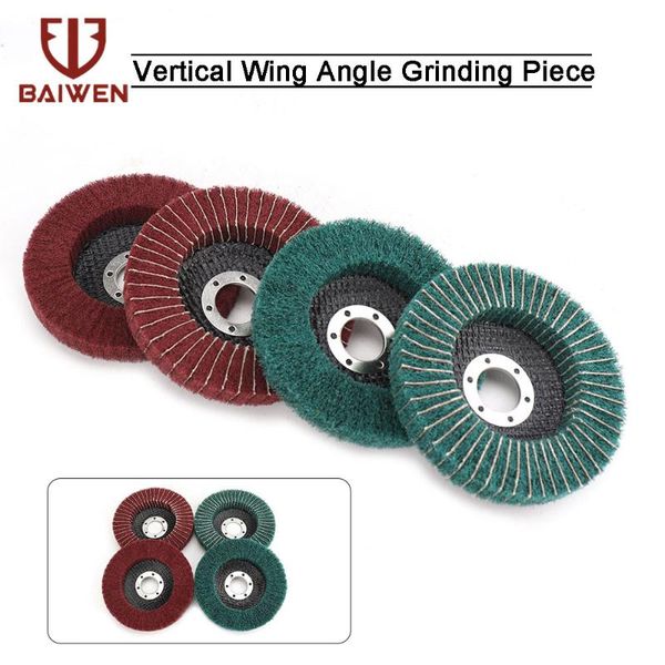 

4 pcs/set nylon fiber flap polishing wheel disc 4 1/2'' abrasive disc buffing pad for angle grinder