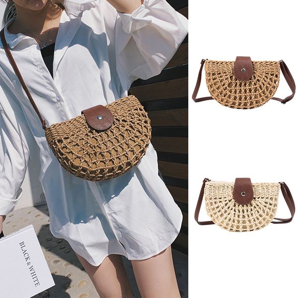 

bags for women 2019 summer women shoulder small bag straw crossbody bag handbags wild semi-circular bolsos dropship #d2