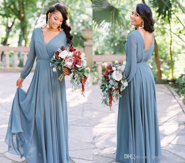 Ambientazione interna Abito da damigella d'onore Bridesmaid Nuovo Chiffon Estate Giardino Country Garden Formal Wedding Party Guest Maid of Honor Gown Plus Size Custom Made