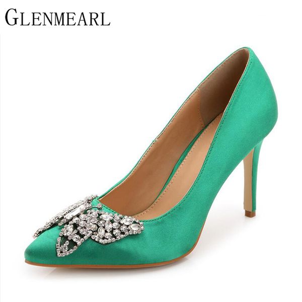 

2019 pointed bow women pumps shoes brand spring fall high heels white black female high-heeled wedding shoes plus size 43 xp30