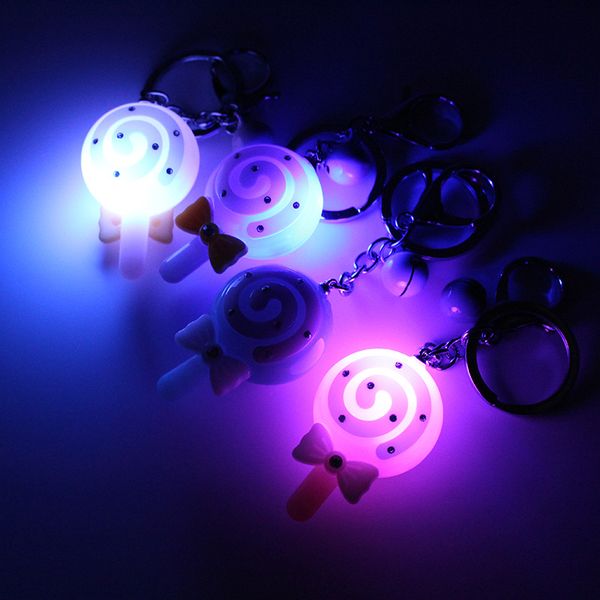 

led lollipop keychain key ring flash light up party toy decoration halloween chirstmas gift