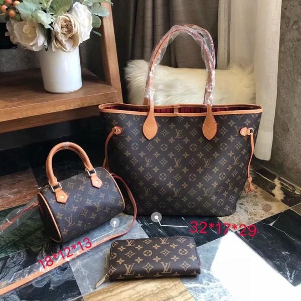 

Louis Vuit‍ton 2019 Fashion 3-piece Set Brand Bags Women Luxury Package Pu Leather Shopping Bag + Pillow Bag + Wallet + Dust Bag