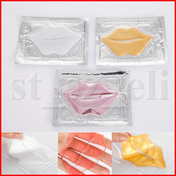 

pink white gold lip mask pads moisture essence crystal collagen lips care patch pad lip face care beauty cosmetic