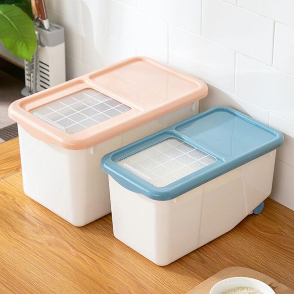 

10kg rice storage box grain cereal dispenser home kitchen organizer bucket material eco-friendly safe for storage