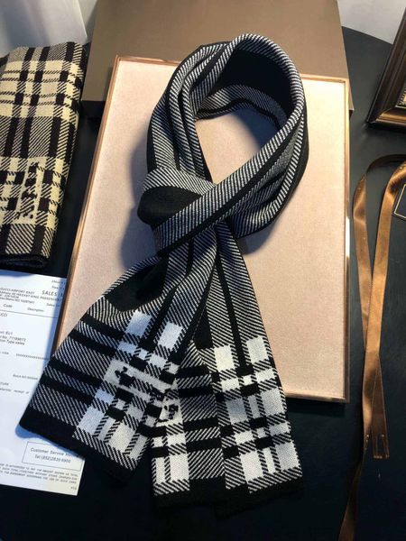 

2019 classic black and grey checked men's winter scarf warm scarf fashion women imitate cashmere wool scarves 2 color, Blue;gray