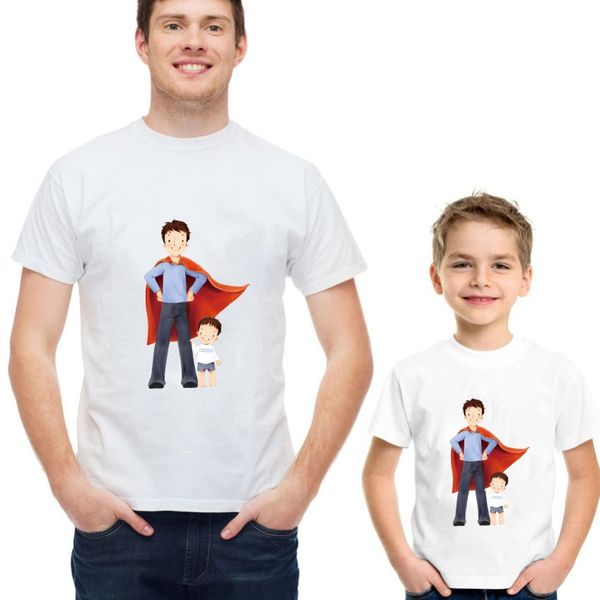 

family look family matching outfits t-shirts father son t-shirt, Blue