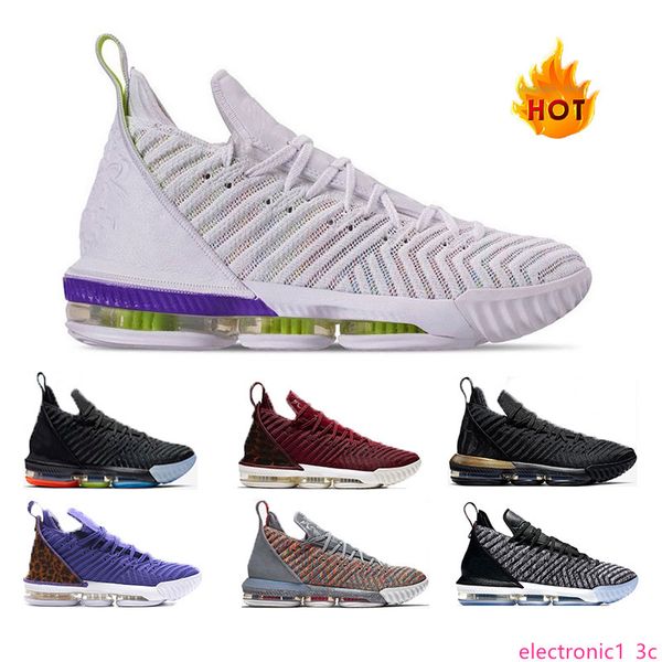 

2019 designer luxury 16s equality james basketball shoes mens brand home oreo white court purple multicolor training shoes size 7-12, Black;green