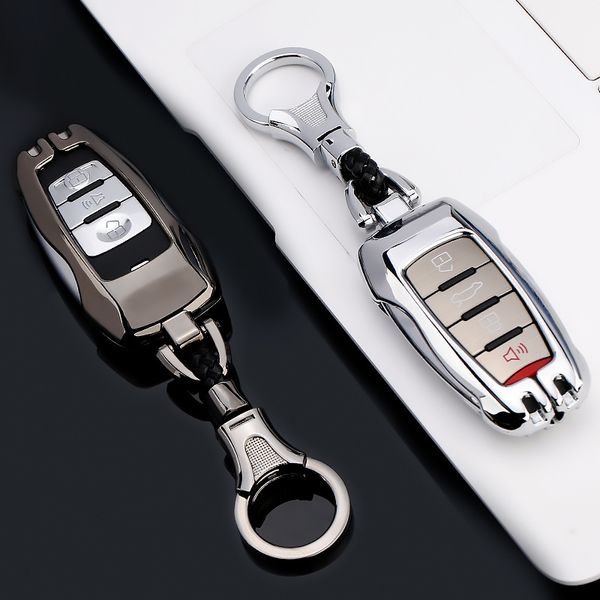 

samrt car key cover color stripe zinc alloy remote fob shell case keychain chain skin for great wall haval coupe h6 h7 h8 h9