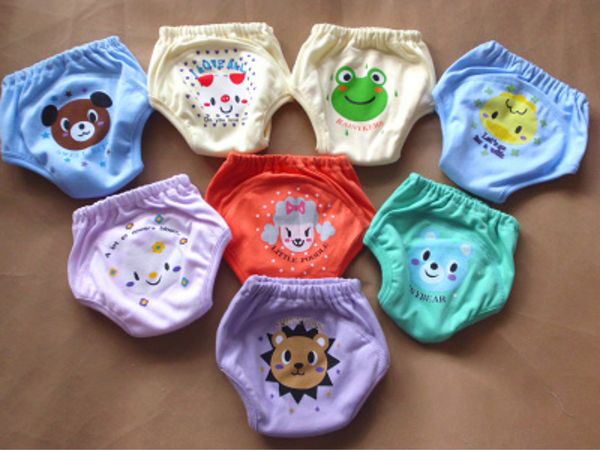 

4 шт. / лот детские подгузники обучение туалет дышащий водонепроницаемый моющийся хлопок обучающие брюки детские тренировочные брюки 80 90 9
