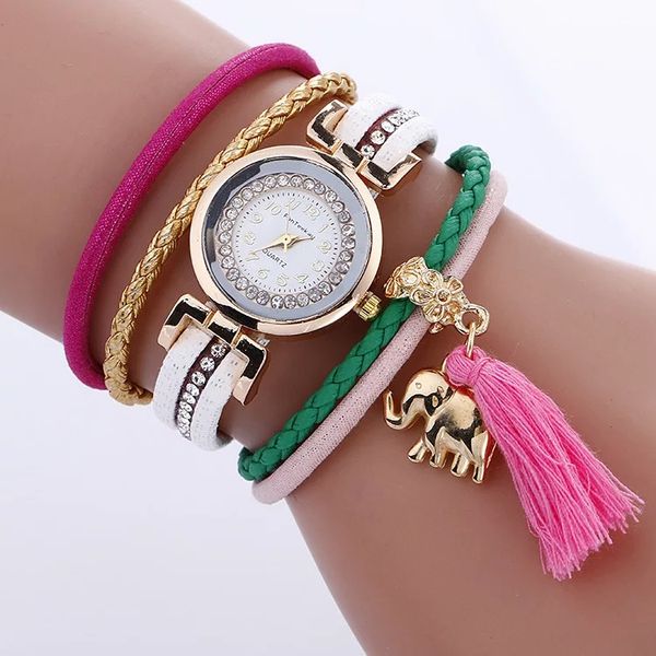 

fashion women's watch with taseel pu belt , good quality ,fashion women's bracelet watch with crystal, Slivery;brown