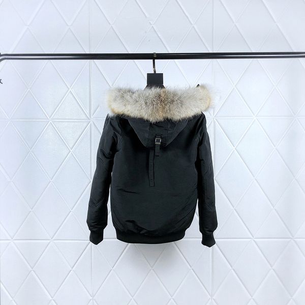 

mens winter coat canada comfortable white duck down winter jacket goose outdoor warm parka luxury wolf fur collar down jackets, Black