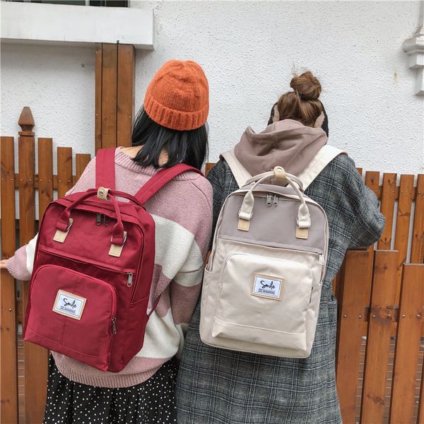 

2019 женский высокого качества холст путешествия рюкзак женщины mochila feminina мешком dos back pack ранцы для девочки-подростка rucksack c