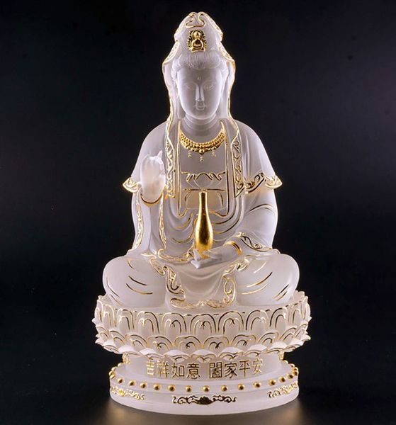 

purdue ancient high-grade color glazed guanyin buddha ornaments statue sculpture for security and peace to send a friend a gift