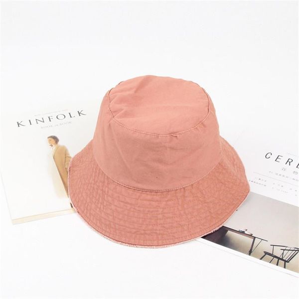 

cotton solid bucket hat fisherman hat outdoor travel sun cap hats for men and women 484
