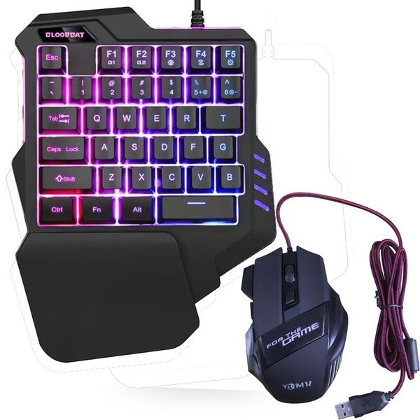 

g30 одна рука клавиатура для pubg игры разноцветных огней подсветки не манипулятор вообще компьютер мини-клавиатура