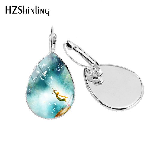 

2019 new the little tear drop ear clip movie fans earring clips glass hand craft p jewelry, Silver