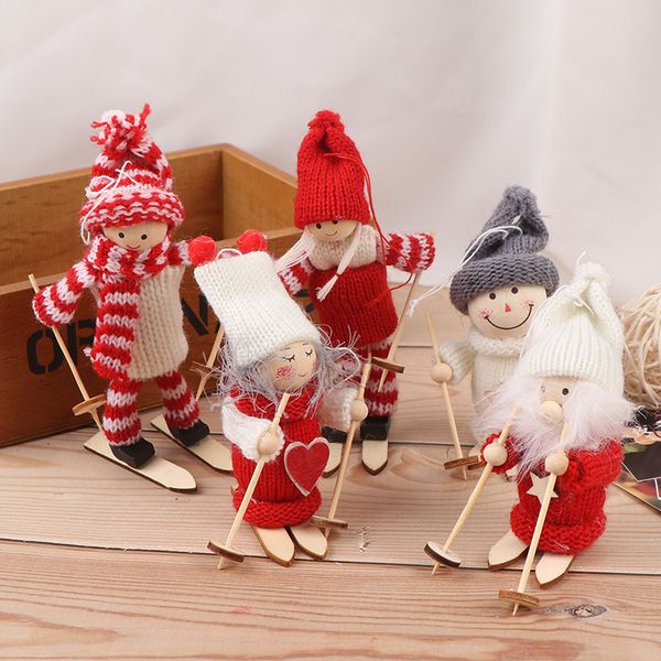 

cute angel doll girl ski pendant christmas tree decorations for home wooden christmas tree ornaments xmas gift for kids
