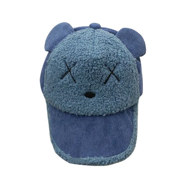 

2019 winter hats for men fashion children cartoon bear hat baseball cap autumn and winter warm letter cap new fashion design #bb, Blue;gray
