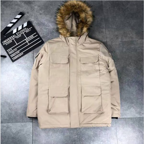 

mens designer parkas homme hooded parkas down coat budge size windbreaker brand warm jackets for men luxury zipper thick jackets coat 1, Black