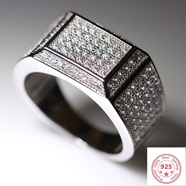 

s925 sliver round vvs1 diamond ring for men luxury bizuteria anillos de z gemstone dainty cirle silver 925 jewelry ring men, Golden;silver