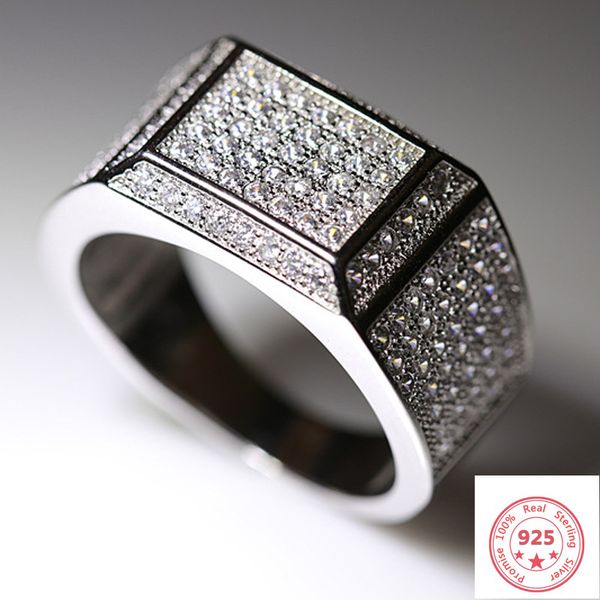 

s925 sliver round vvs1 diamond ring for men bizuteria anillos de z gemstone dainty cirle silver 925 jewelry ring men, Golden;silver