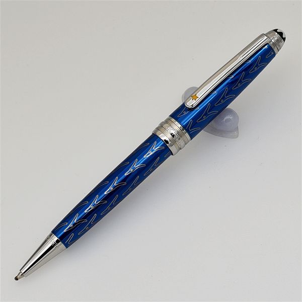 

new luxury dark blue/red petit prince metal roller ball pen / ballpoint pen designer pens writing smooth with mb serial number brand pen, Blue;orange