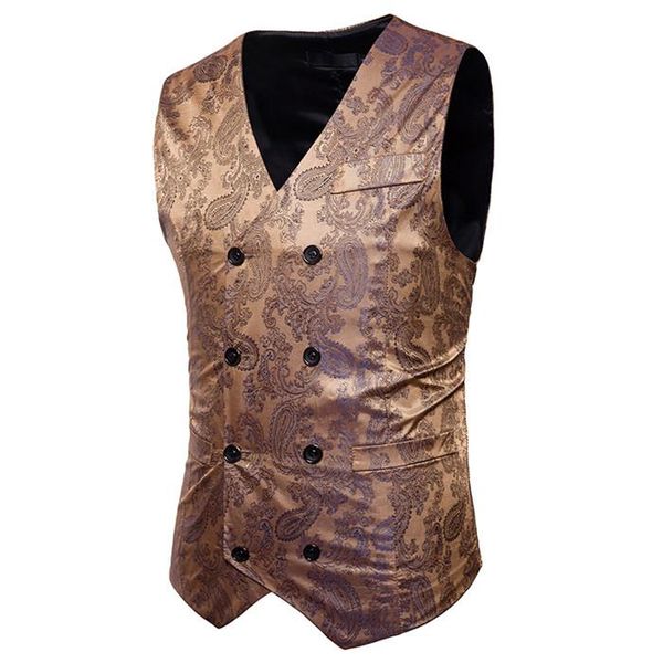 

leopard mens suit vests sleeveless casual mens outerwear with button male clothing, Black;white