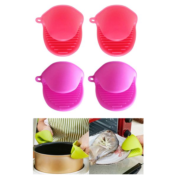

4x mini mitts for instant pots, rose red & red