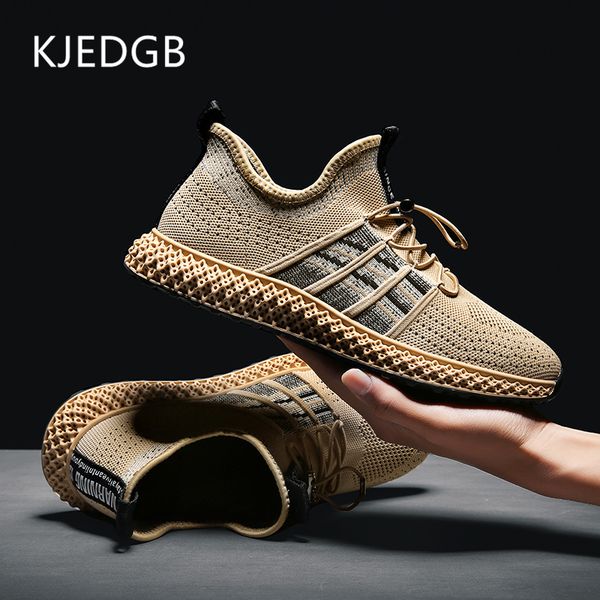 

kjedgb 4d comfortable men casual shoes breathable elastic band men sneakers high elastic shoes man male tennis, Black