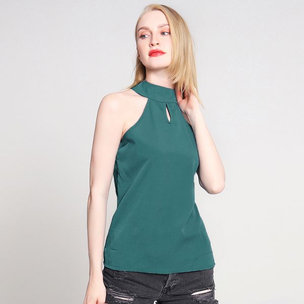 

women chiffon off shoulder blouse summer sleeveless hollow out blouses ladies casual loose shirt blusas, White