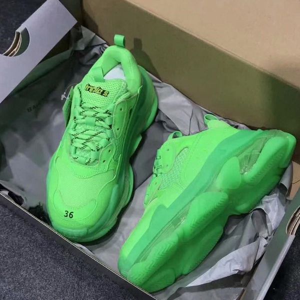 

2019 triple s designer shoes paris 17fw triple-s sneaker dark green 3 generation of combin leisure daddy shoes, Black