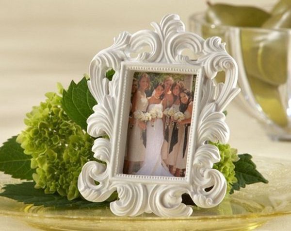 

fine 300pcs/lot white baroque p frame wedding place card holder picture frames