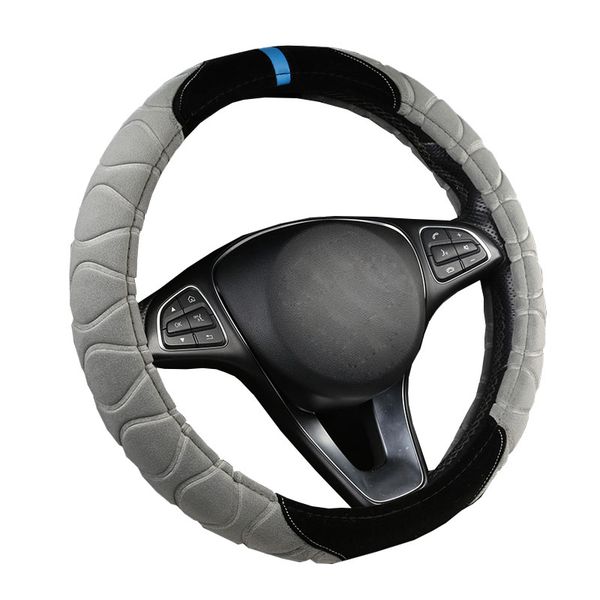 

winter plush stereo warm car steering wheel cover for 37 - 38 cm 14.5"-15" non-slip car steering wheel cover fit most auto