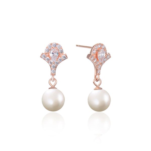 

s925 sterling silver creative pearl earrings stud perfect jewelry gift for lady white gold brilliant pearl jewelry chdbr003200, Golden;silver