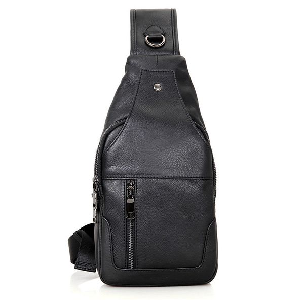 

nesitu vintage black coffee 100% guarantee real skin genuine leather women men chest bag messenger bags male #m4004