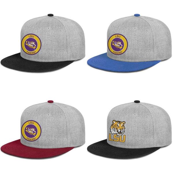 

lsu tigers round logo mens and womens snap back baseballcap fitted plain hip hopflat brimhats primary team logo football basketball core, Blue;gray