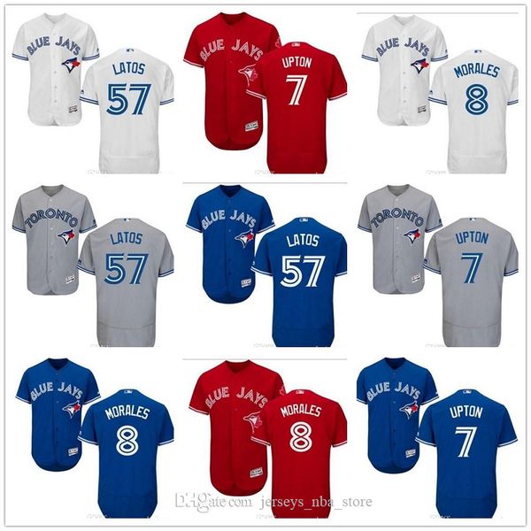 

мужчины женщины молодежь торонто синий пользовательских джейс джерси # 7 b.j. аптон 8 kendrys моралес 57 мат latos главная голубой белый сер, Blue;black