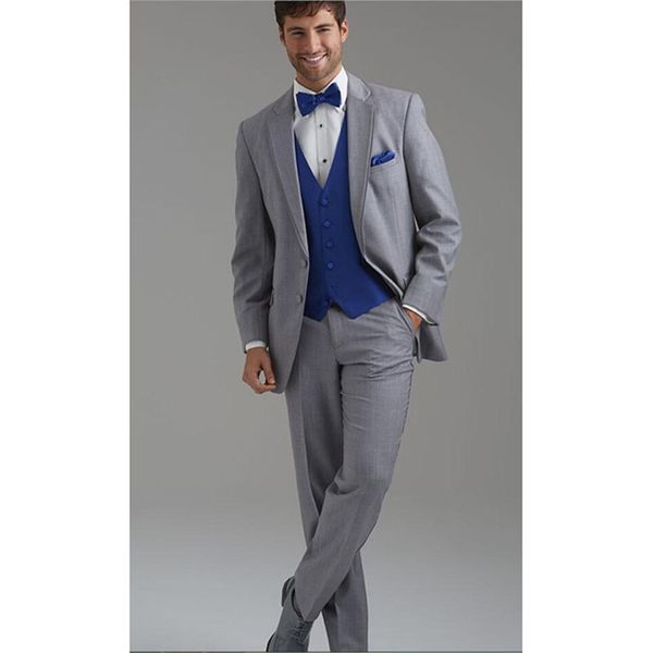 

пользовательские две кнопки светло-серый жених мужской костюм смокинги вырез лацкан жених свадебные костюмы жених ( куртка+брюки + жилет+гал, White;black